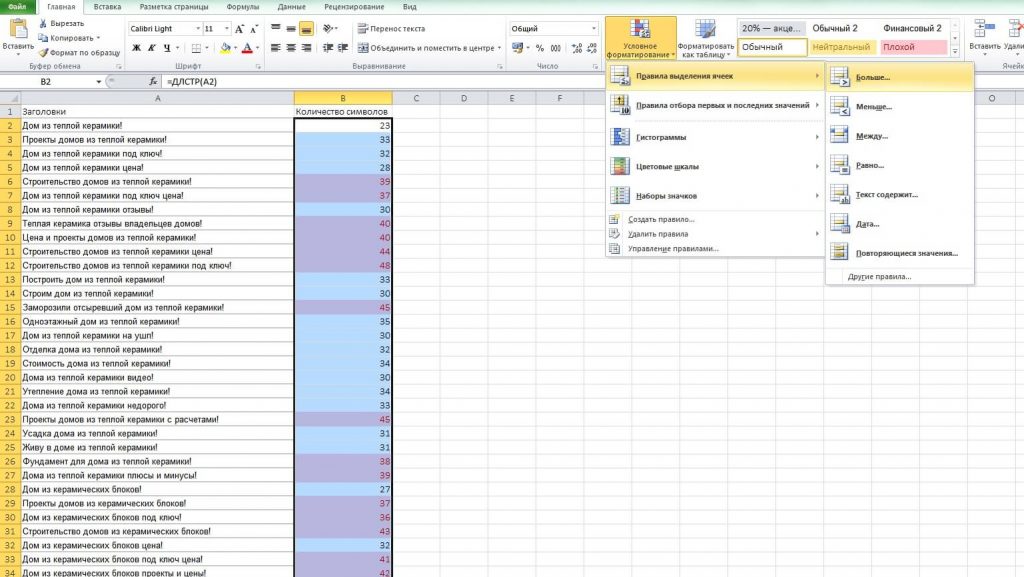 excel для рекламной кампании