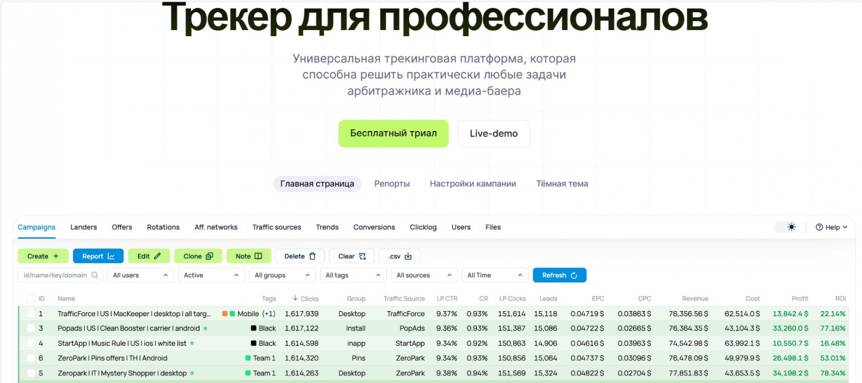 Binom трекер для арбитража