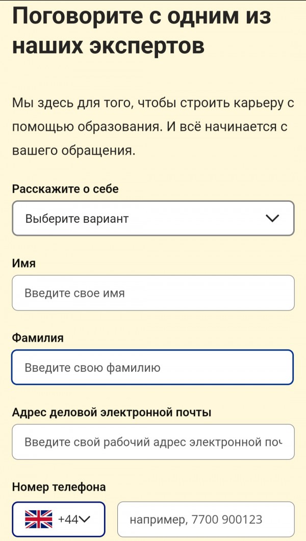 Лид-форма на сайте bpp.com