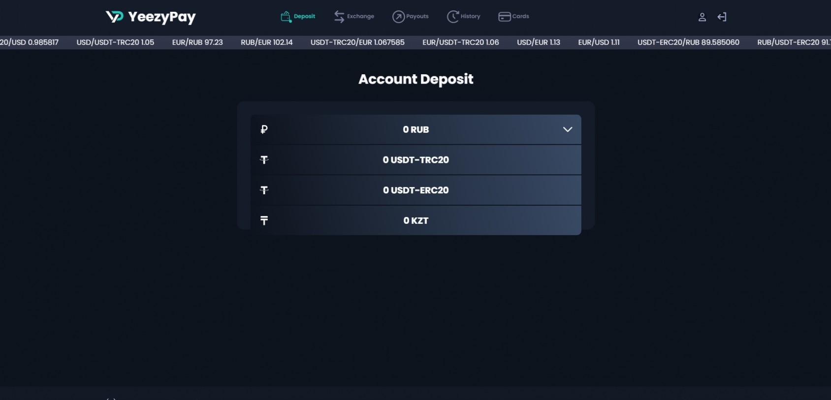 способ пополнения YeezyPay
