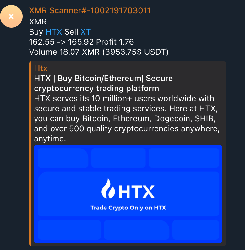 уведомления от Arbitrage Scanner