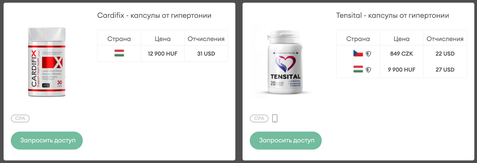 Популярные офферы нутра Восточная и Центральная Европа